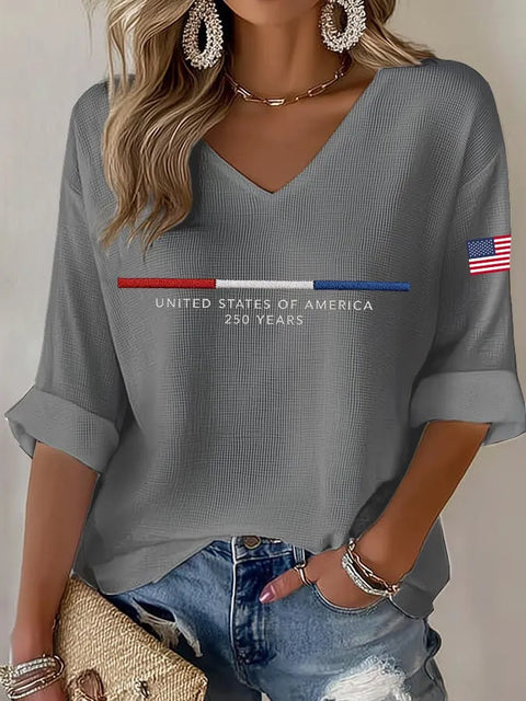 Summer V-neck short-sleeved top 3D digital printing women's casual short-sleeved m302655