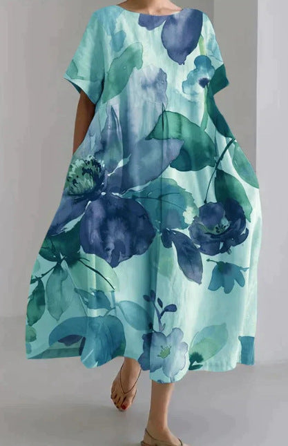 3D imitation cotton pull frame craft women's pendulum dress m301038