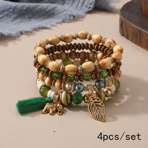 New Bohemian Bracelet Creative Tassel Multi-layer Beaded Bracelet m3331286