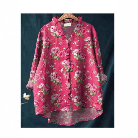 Women's new loose printing crew neck casual large size women's T-shirt m301365