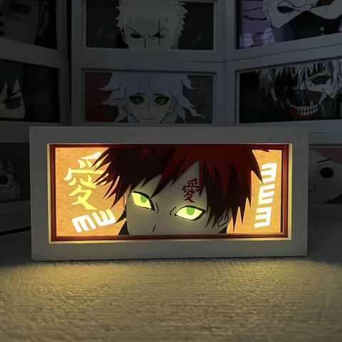 Naruto anime Gaara Paper Carving Lamp Photo Frame