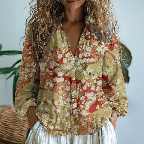 Top 3D Printed Hemp Fabric Shirt m303197