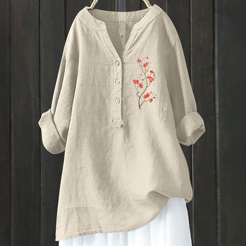 Autumn new long-sleeved comfortable printed fashion versatile shirt m301739