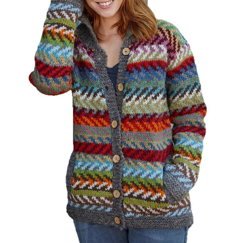 Fashion lapel imitation sweater jacket women's autumn and winter new thickened button cardigan m302126