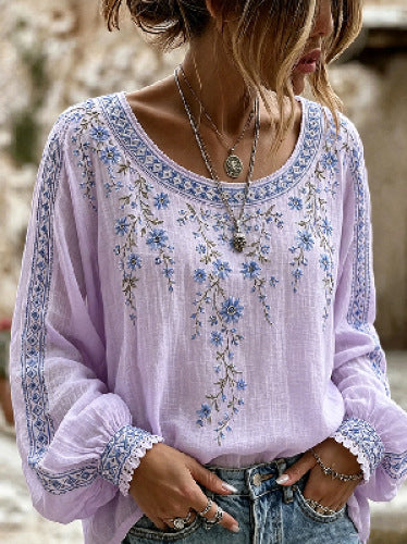 Crew neck with sleeves women's top FF303308