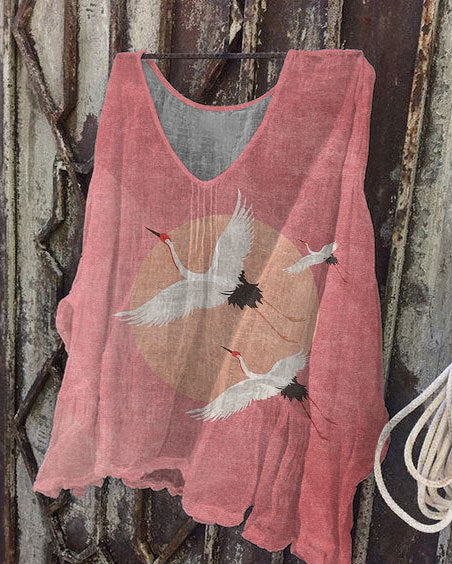 Long-sleeved printed casual pullover loose round neck single-piece T-shirt m301042