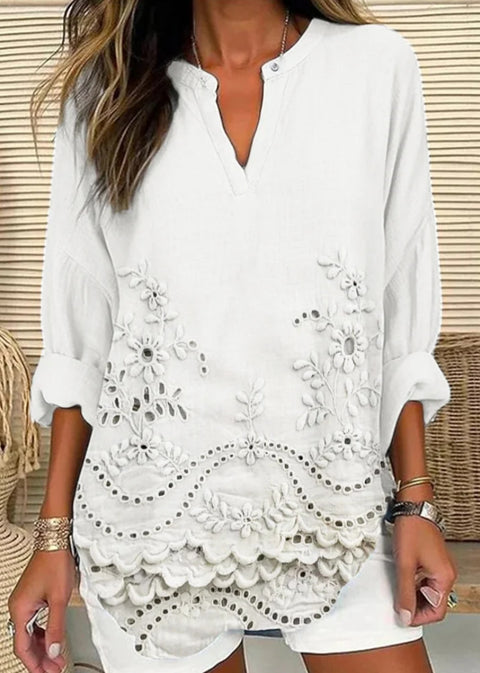 Floral 3D digital printing women's fashion crew neck loose shirt top m301357