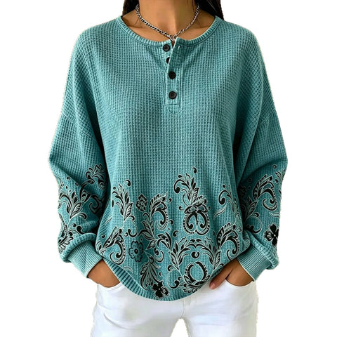 Women's new retro delicate flower print sweater m303313