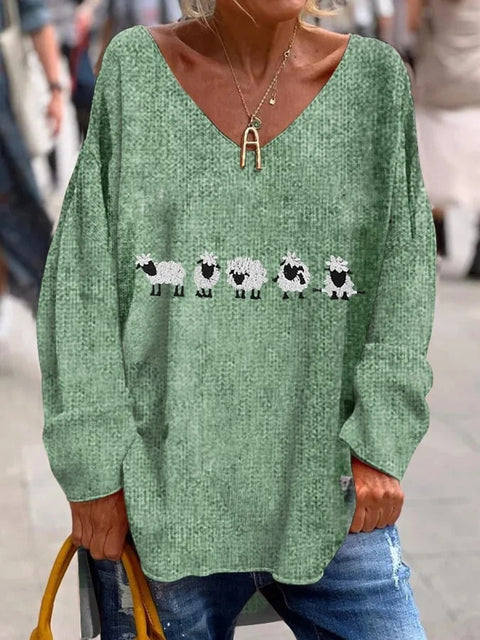 Large size split love dog 3D printing urban casual women's long T-shirt m301662