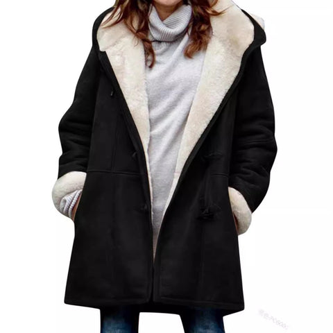 plush collar pocket women's coat m300603
