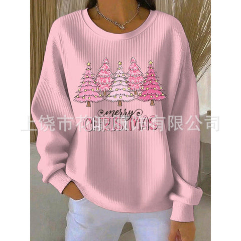 Knitted top snowflake christmas tree mix and match casual commuter sweater m302212