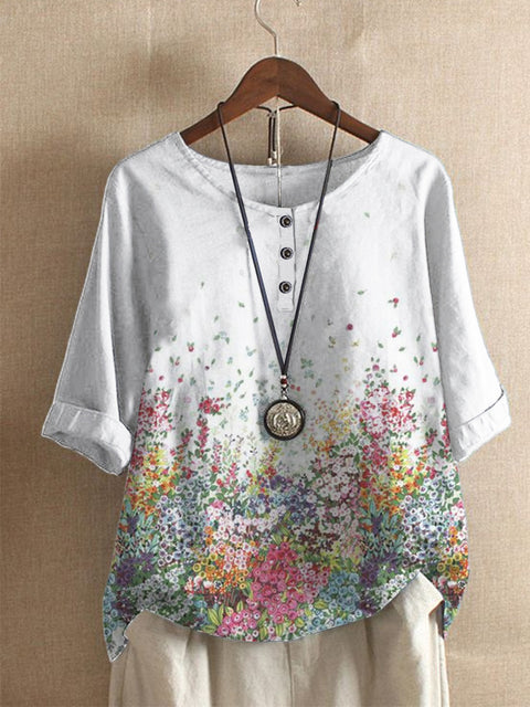 Women's loose fashion loose digital printing casual top m301541
