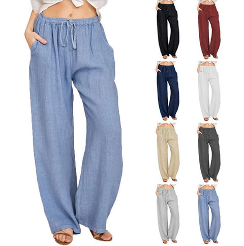 Casual cotton and linen loose yoga trousers for women m301569