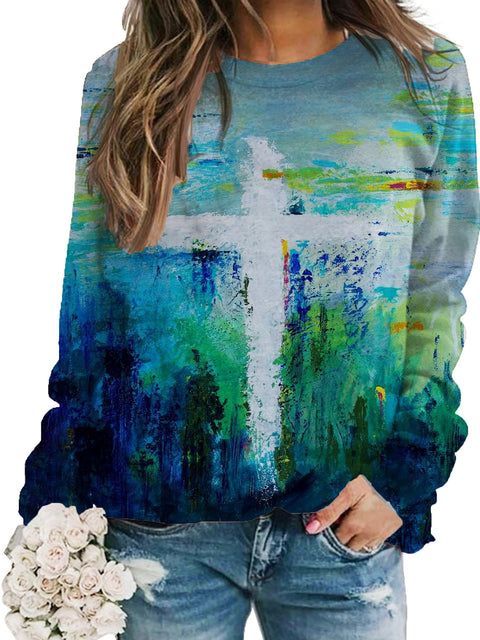 3D digital printing European and American women pullover casual urban shoulder plugs m302123