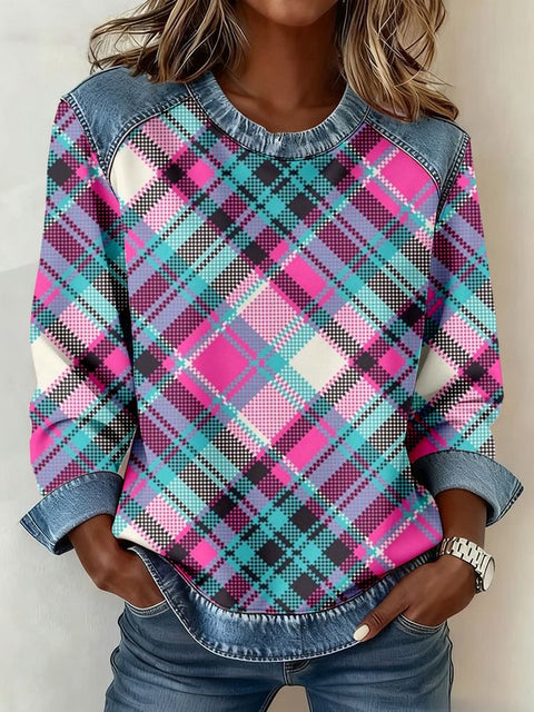 Ethnic style retro round neck women's sweater m302289