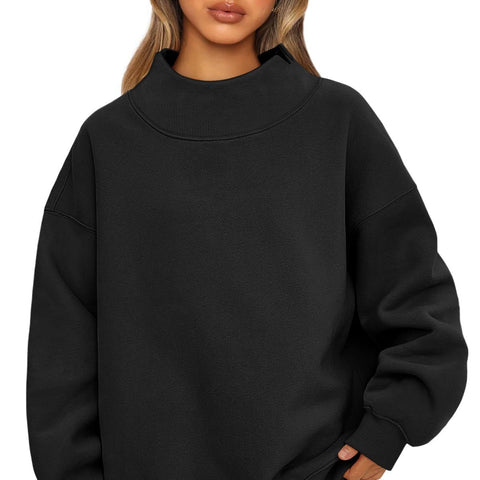 Women's sweatshirt long-sleeved turtleneck pullover sweatshirt casual sweater fleece top women's m302142
