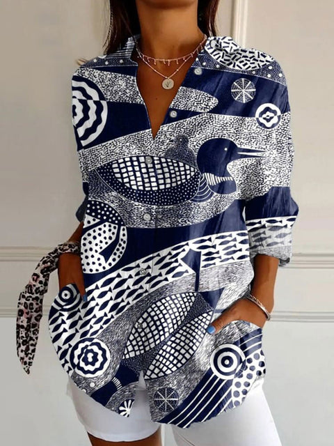 European and American trend long-sleeved shirt printing 3D shirt floral pattern m301726