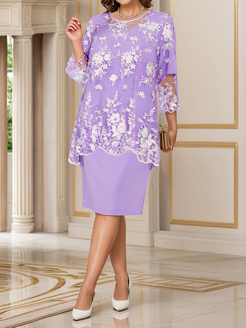 Evening dress lace fake two-piece dress m301200