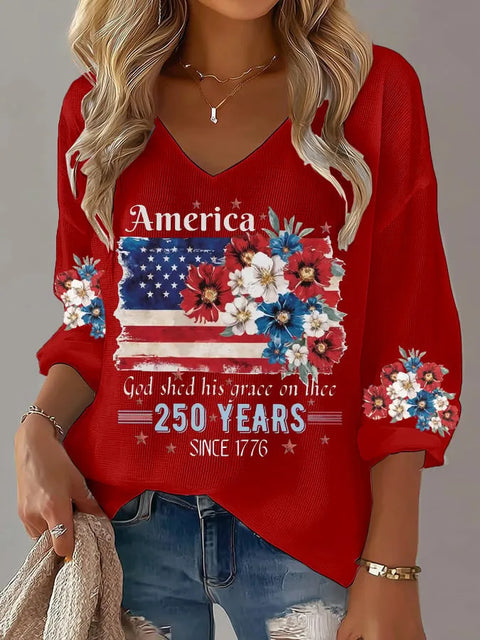 Summer V-neck short-sleeved top 3D digital printing women's casual short-sleeved m302655