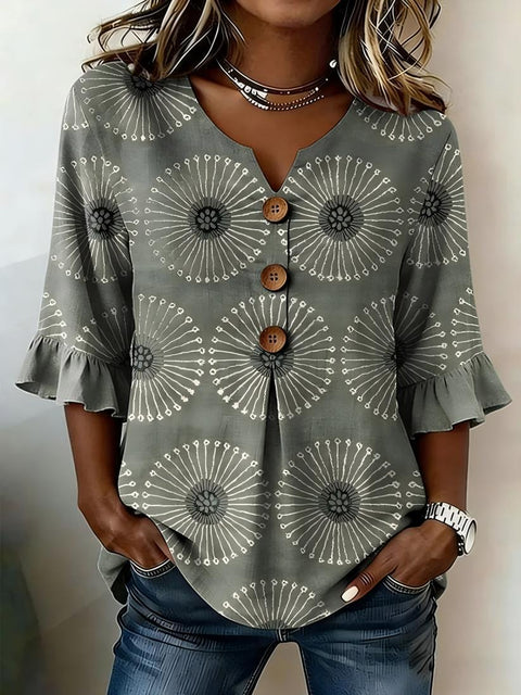 Digital printing sweet and cute T-shirt lace sleeve m302842