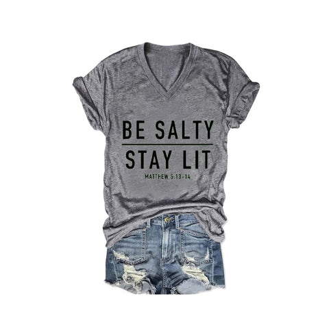 3D digital printing letter series women's V-neck short-sleeved T-shirt m301557