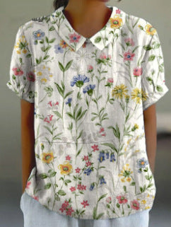 Summer wind short-sleeved printed pullover m301619