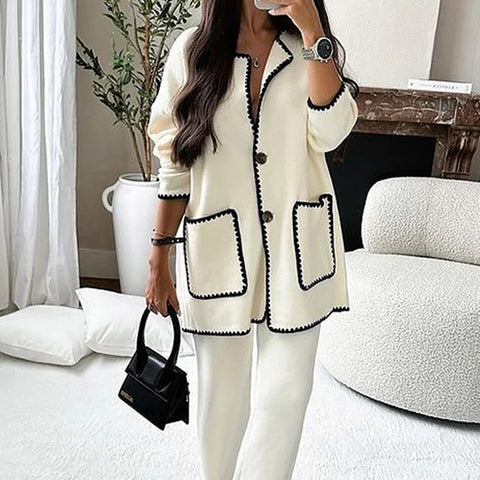 Women's suit autumn new fashion casual loose solid color two-piece set m301321