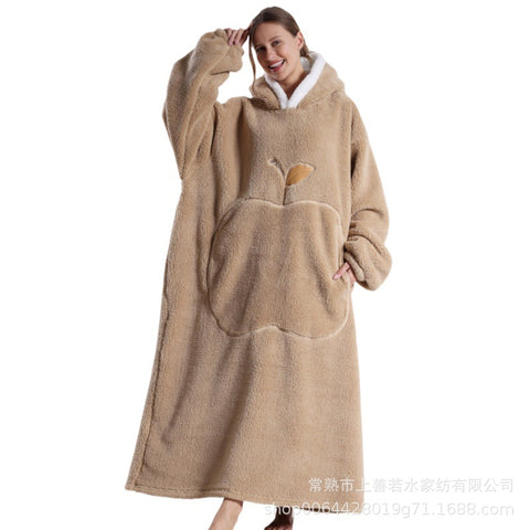 Hooded lazy couple loungewear new comfortable cotton lint lazy blanket can wear blanket m302151