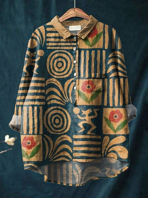 Loose printing crew neck casual large size women's T-shirt m301279