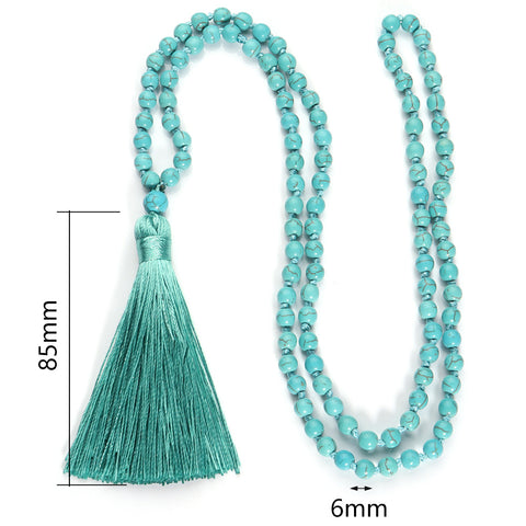 108 semi-precious stones meditation tree of life pendant necklace m3331275