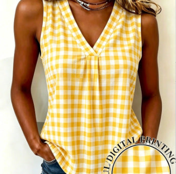 Casual plaid sleeveless vest small suspender m302807
