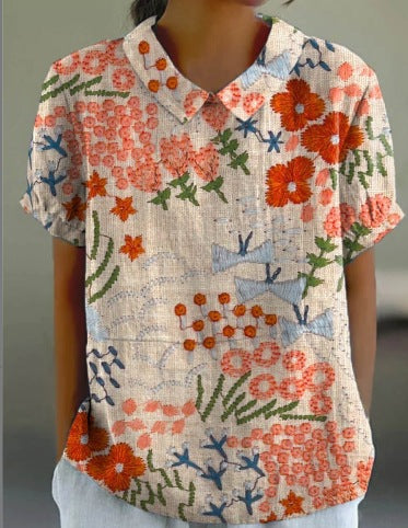 Summer wind short-sleeved printed pullover m301619