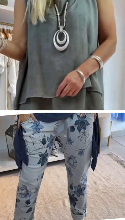 Casual fashion vest long hem 2-piece women's clothing m301505