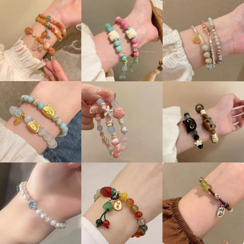Chinese ceramic beaded bracelet femininity sweet and cute girl bracelet m3331322