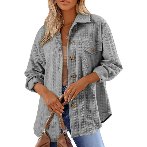 Versatile lapel shirt long sleeve lining m300555