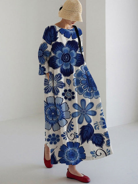 3D imitation cotton pull frame craft women's pendulum dress m301038