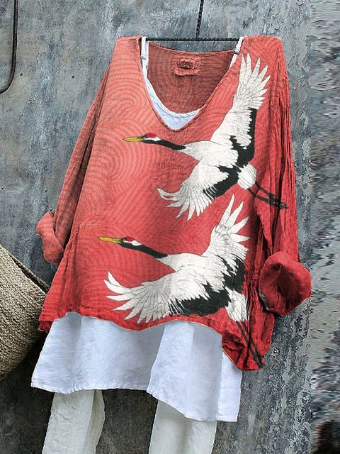 V-neck single piece long sleeve 3D digital printing m301043