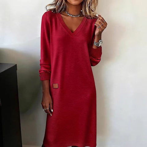 Spring and Autumn Skinny V-Neck Sexy Niche Short Skirt Medium and Long Dress Slim Hip Wrap Skirt Women's m302249