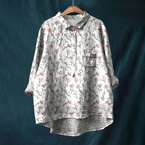 Loose printing round neck casual large size women's T-shirt m302702