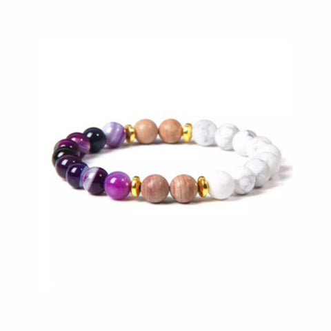 Natural stone white pine gold slice bracelet bracelet m3331273