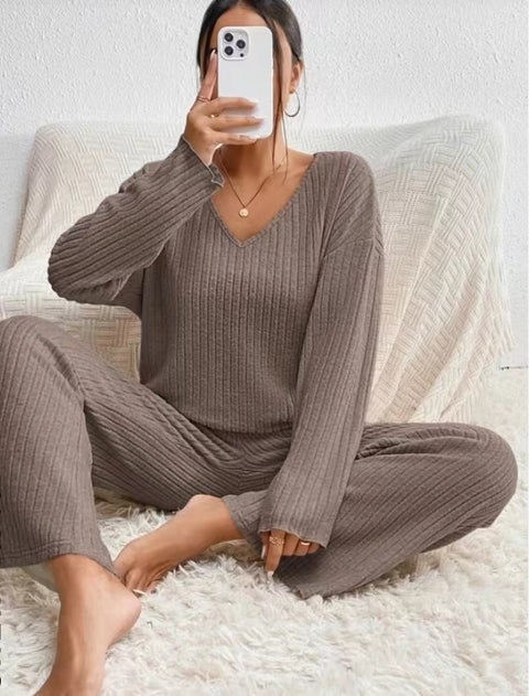 Pit strip grinding long-sleeved suit V-neck loose casual suit female m302081