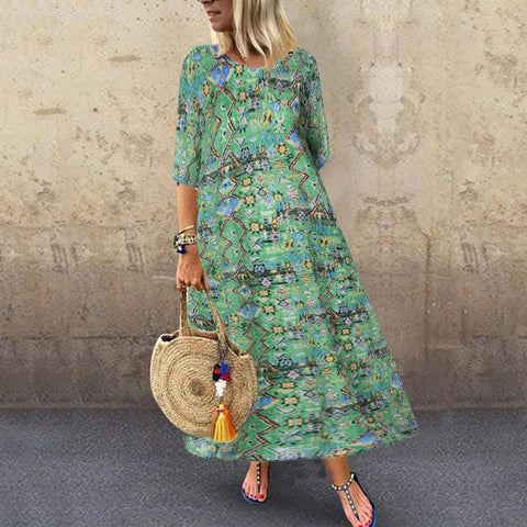 Spring plaid plaid literary temperament short-sleeved round neck pendulum dress m303191