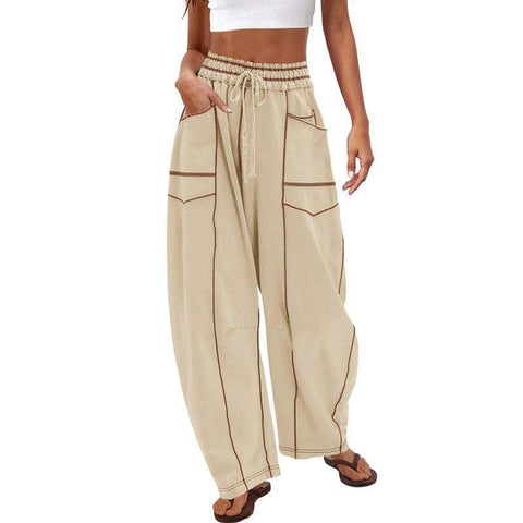 Loose wide-leg pants casual summer wide-leg pants drawstring waist casual pants sweatpants m301884