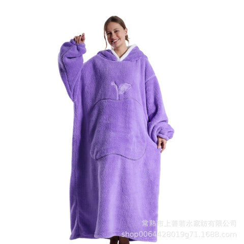 Hooded lazy couple loungewear new comfortable cotton lint lazy blanket can wear blanket m302151