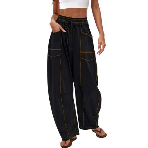 Loose wide-leg pants casual summer wide-leg pants drawstring waist casual pants sweatpants m301884