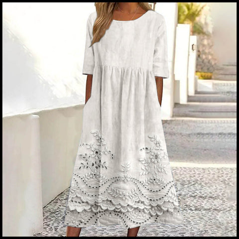 Summer new mid-waist women's casual round neck printed pendulum skirt m301259