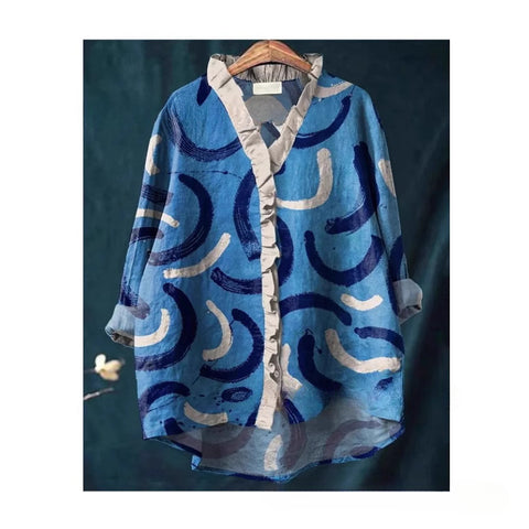 Loose printing crew neck casual large size women's T-shirt m301280