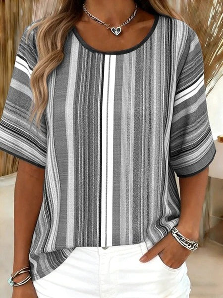 T-shirt ample pour femme, col rond, modèle m303073-4