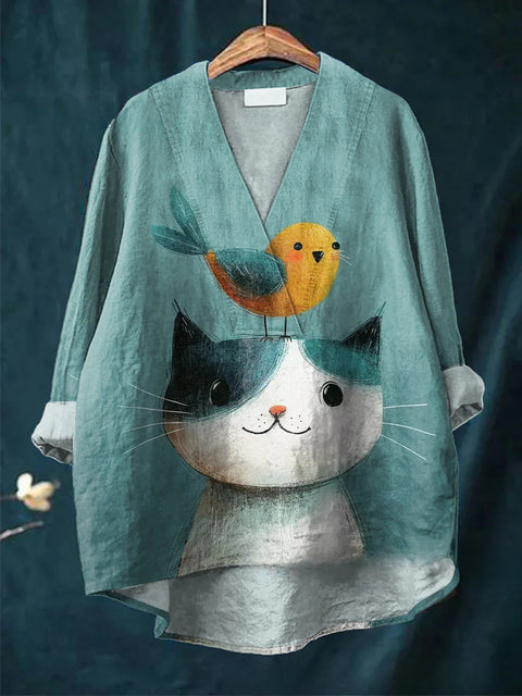 Loose printing crew neck casual large size women's T-shirt m301276