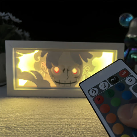 ONE PIECE anime Luffy Paper Carving Lamp Photo Frame